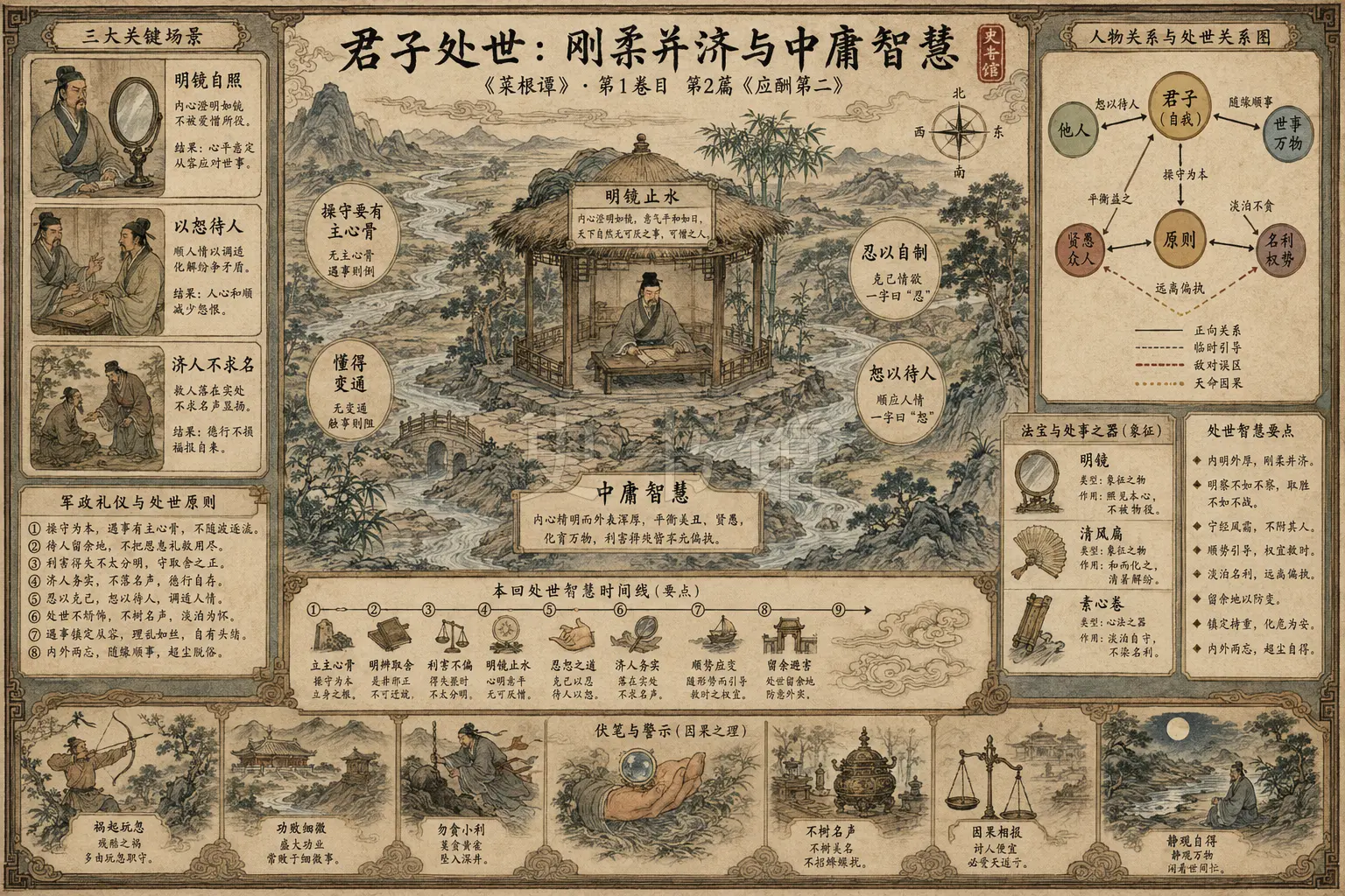 《菜根谭》正文 应酬第二章节配图