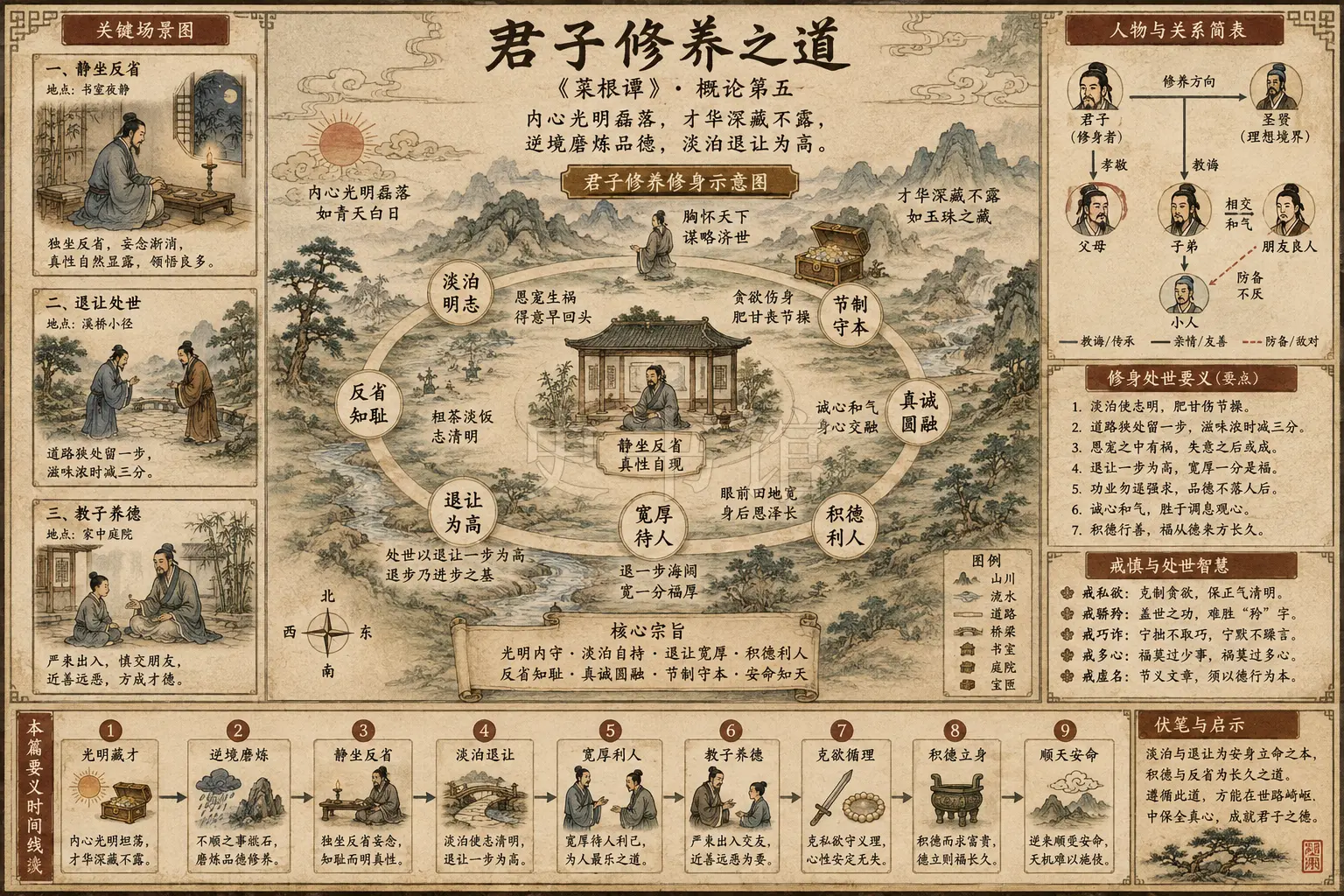 《菜根谭》正文 概论第五章节配图