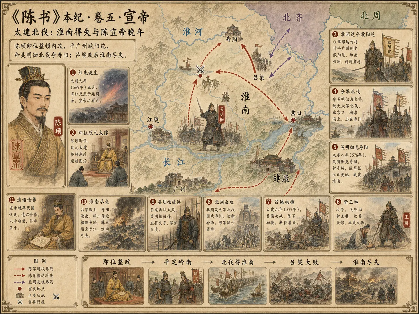 《陈书》本纪 卷五宣帝章节配图
