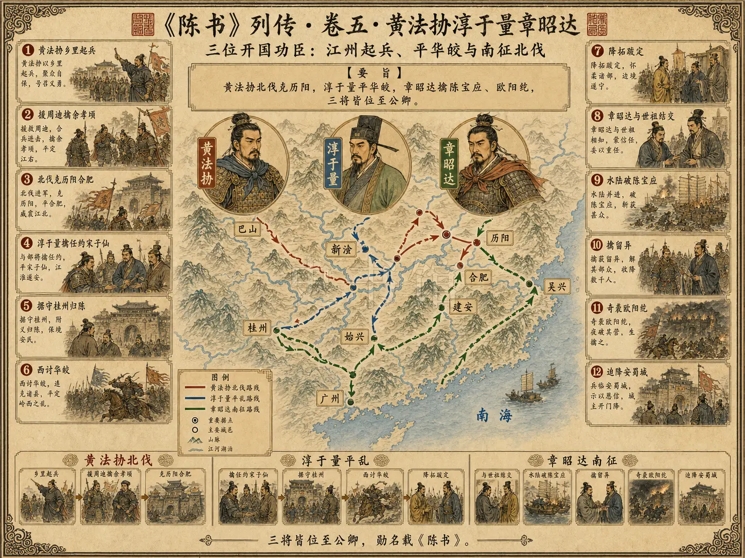 《陈书》列传 卷五黄法抃淳于量章昭达章节配图