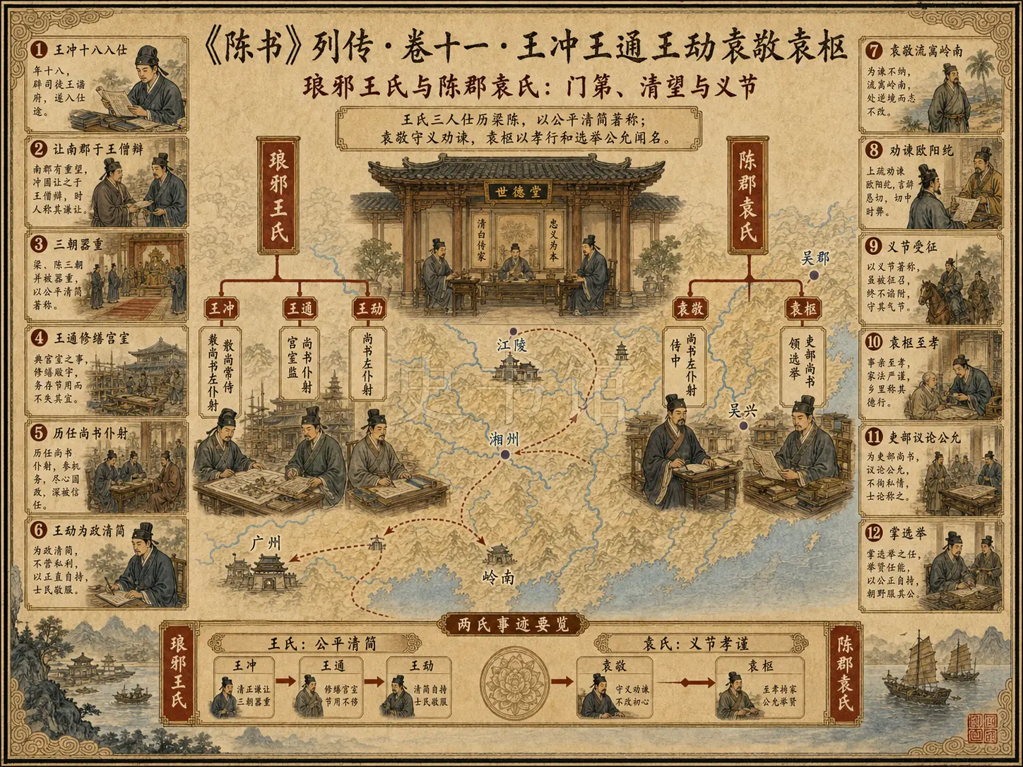 《陈书》列传 卷十一王冲王通弟劢袁敬兄子枢章节配图
