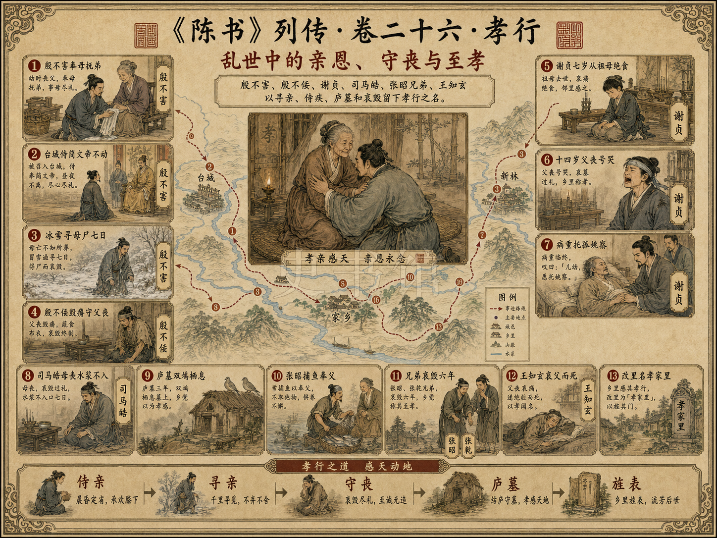 《陈书》列传 卷二十六孝行章节配图