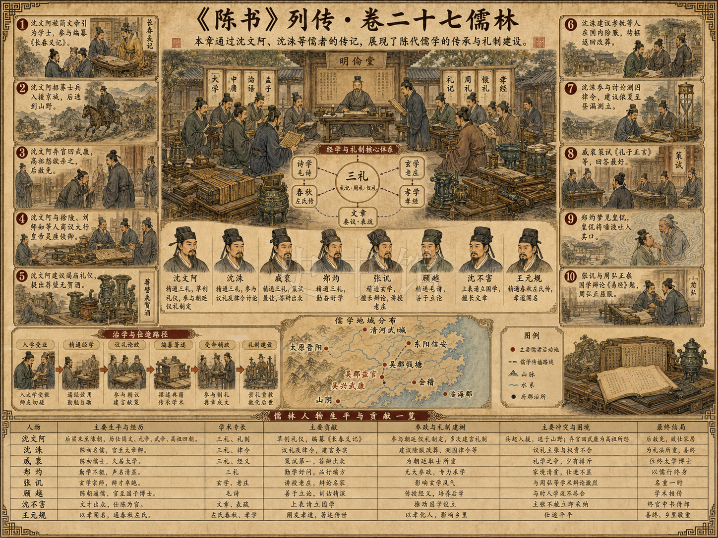 《陈书》列传 卷二十七儒林章节配图