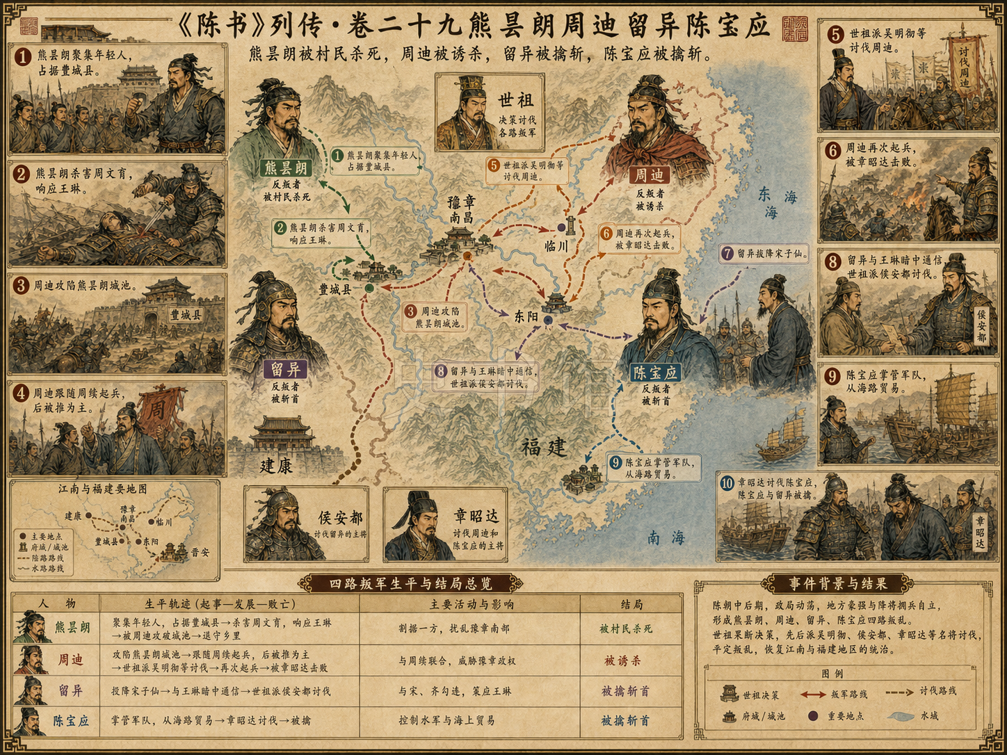 《陈书》列传 卷二十九熊昙朗周迪留异陈宝应章节配图