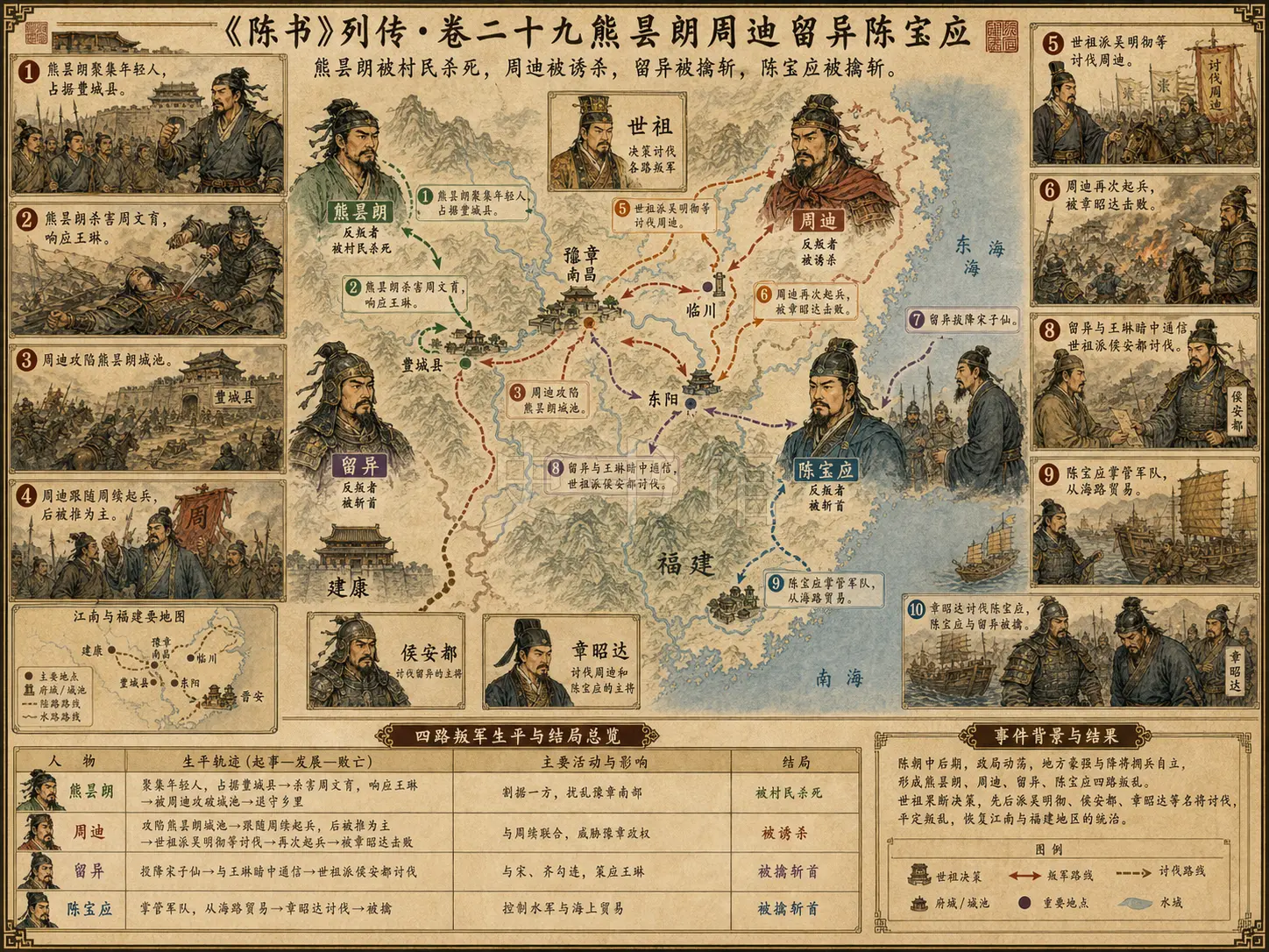 《陈书》列传 卷二十九熊昙朗周迪留异陈宝应章节配图