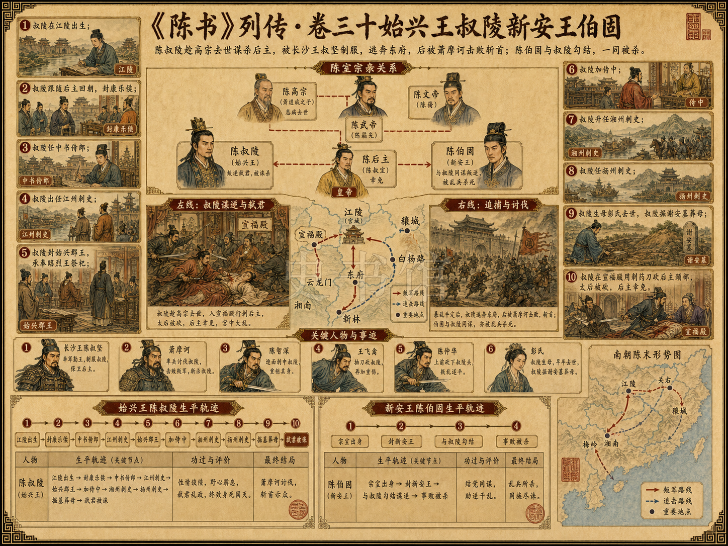 《陈书》列传 卷三十始兴王叔陵新安王伯固章节配图