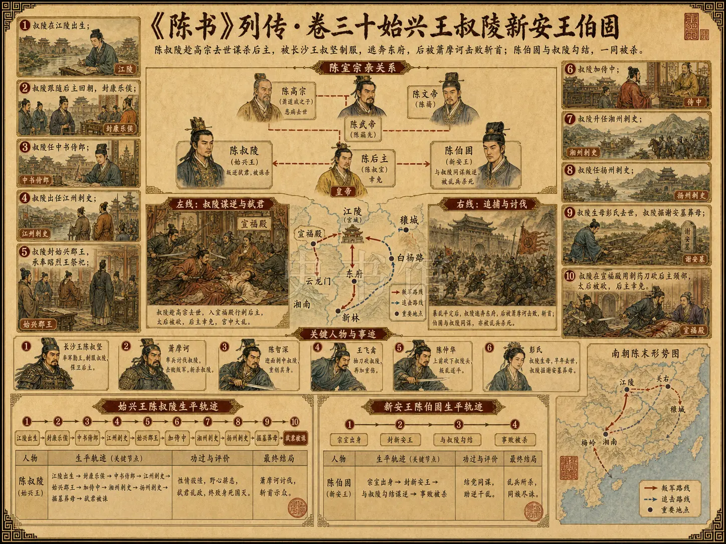 《陈书》列传 卷三十始兴王叔陵新安王伯固章节配图