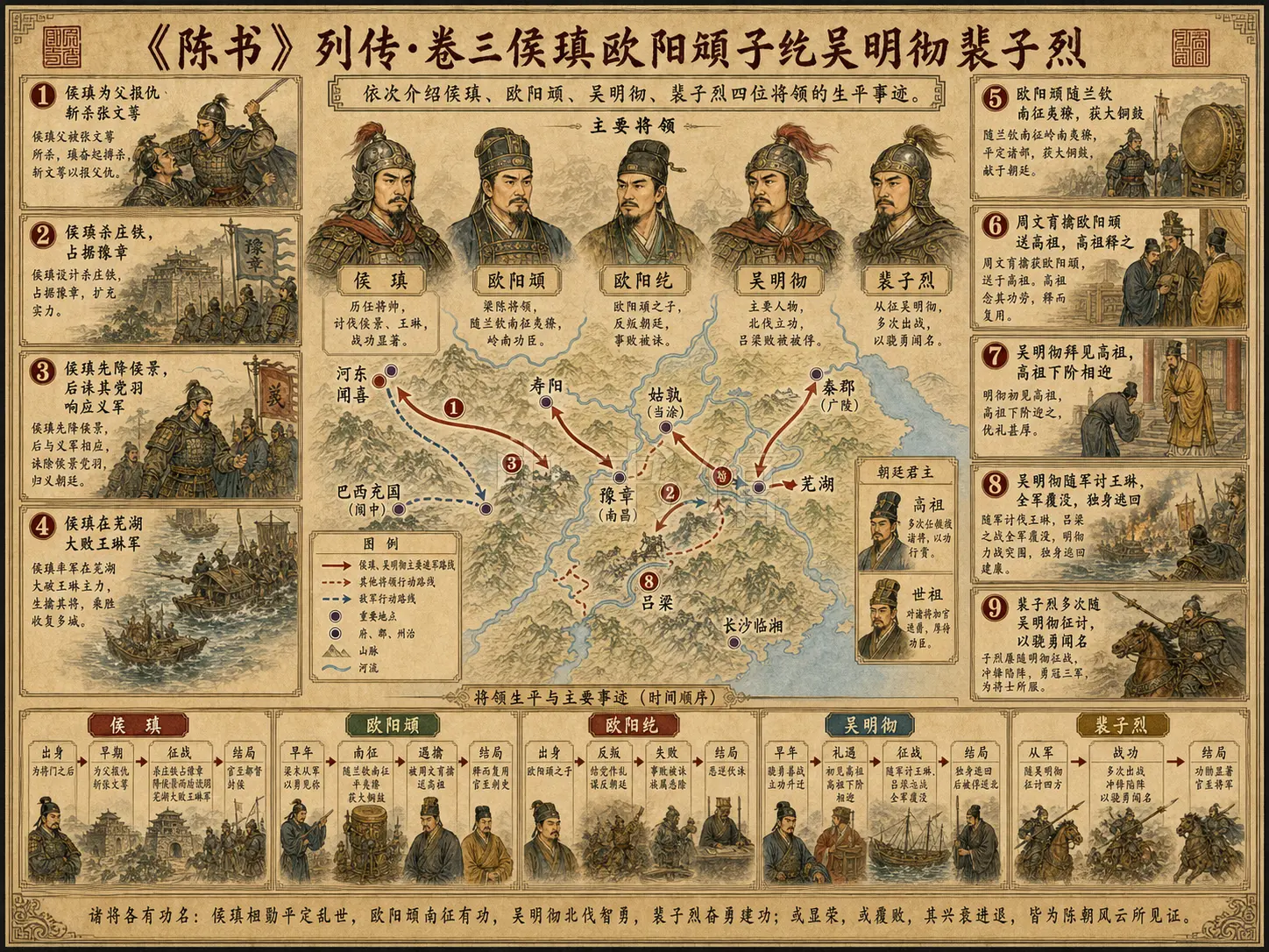 《陈书》列传 卷三侯瑱欧阳頠子纥吴明彻裴子烈章节配图