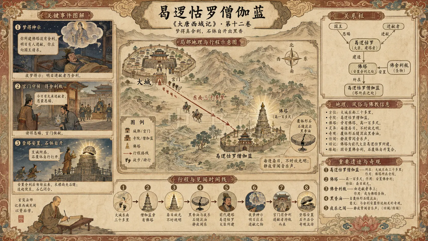 《大唐西域记》二、曷逻怙罗僧伽蓝章节配图