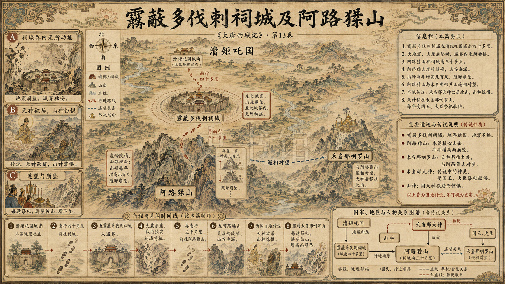 《大唐西域记》三、霫蔽多伐剌祠城及阿路猱山章节配图