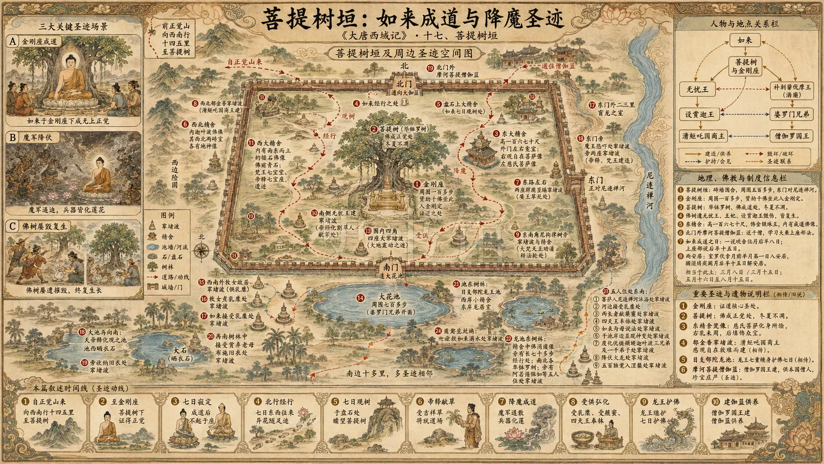 《大唐西域记》十七、菩提树垣章节配图