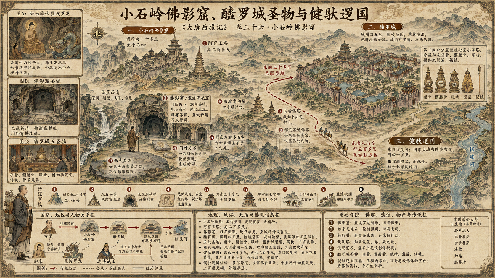 《大唐西域记》二、小石岭佛影窟章节配图