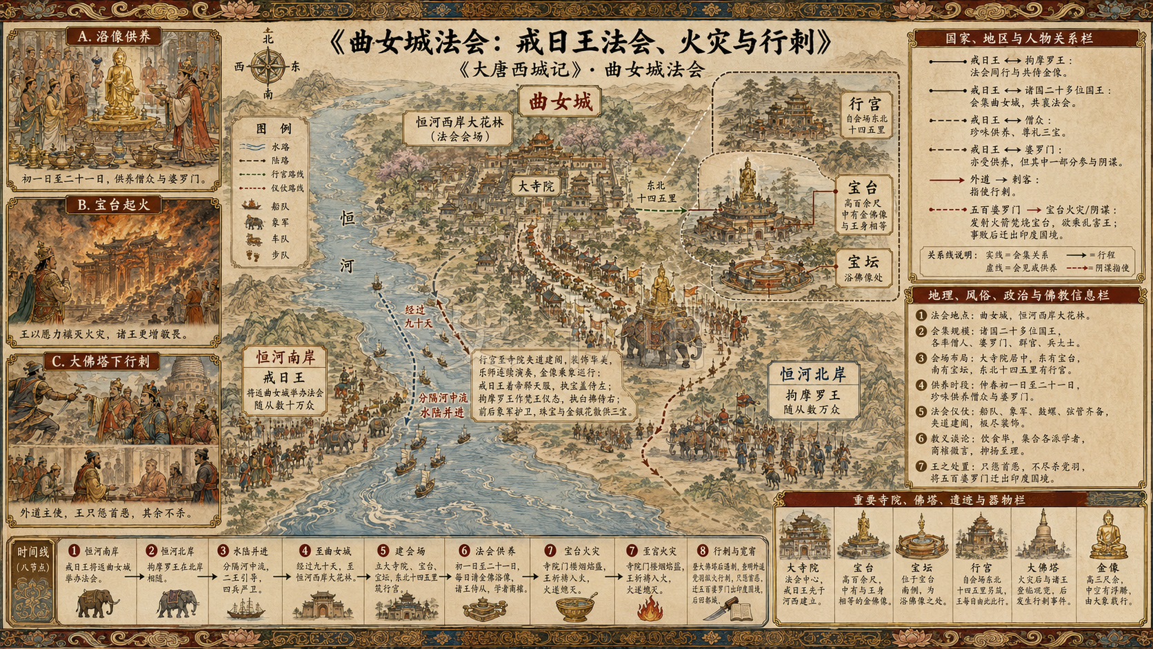 《大唐西域记》四、曲女城法会章节配图