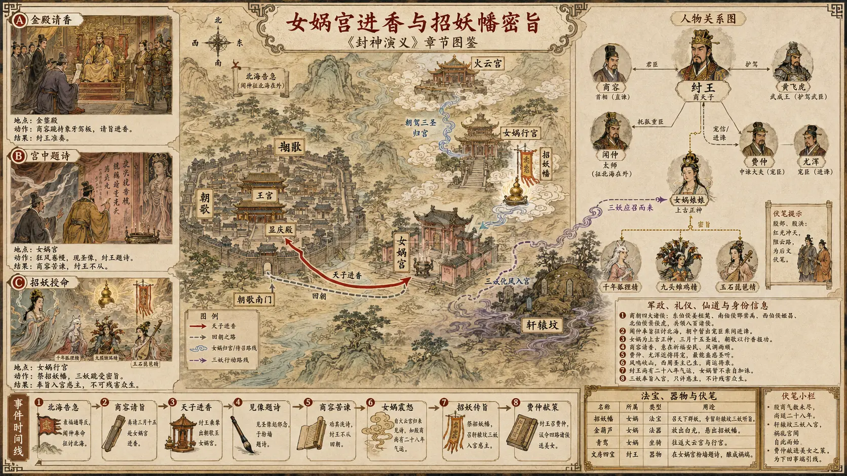 《封神演义》正文 第一回纣王女娲宫进香章节配图
