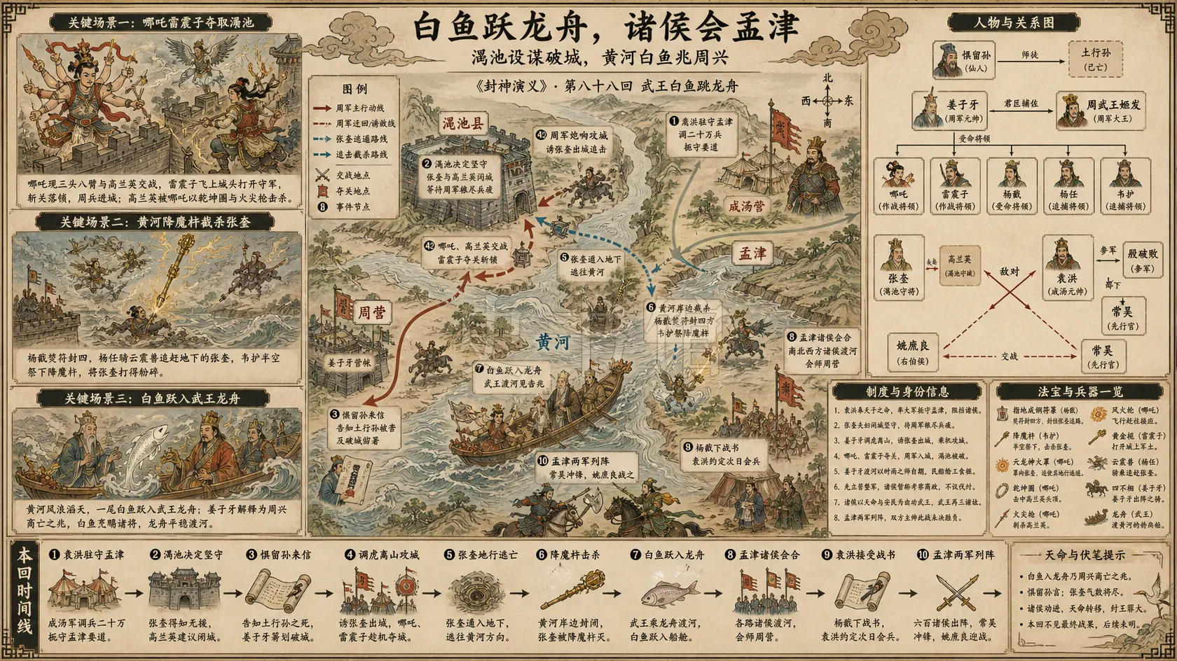 《封神演义》正文 第八十八回武王白鱼跳龙舟章节配图