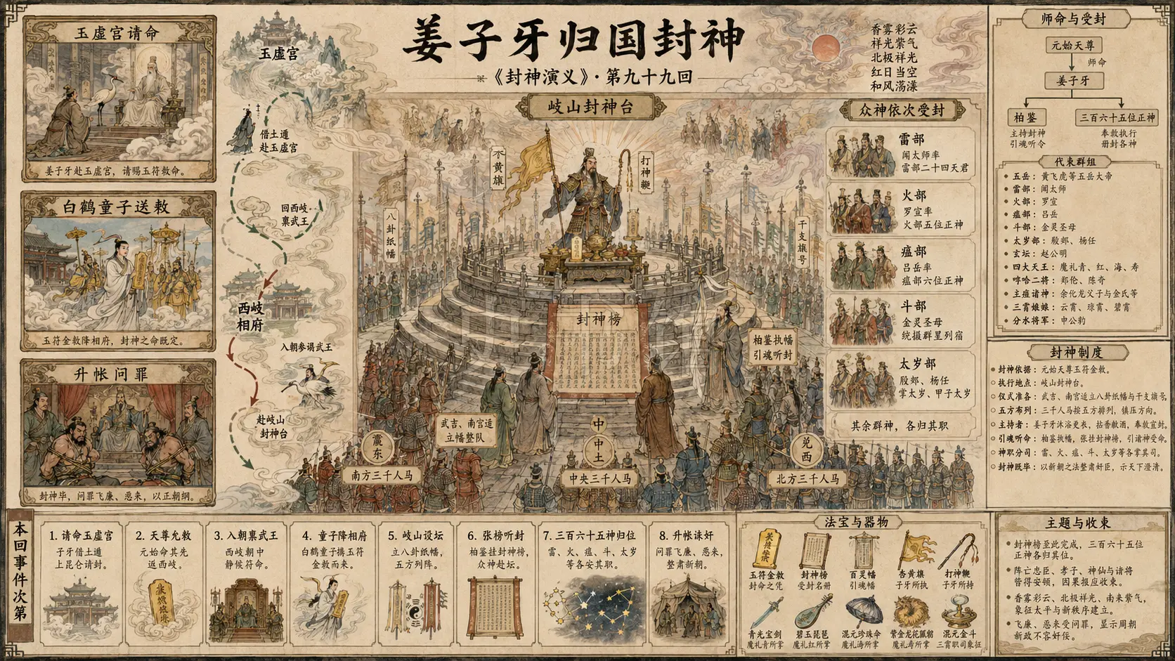 《封神演义》正文 第九十九回姜子牙归国封神章节配图