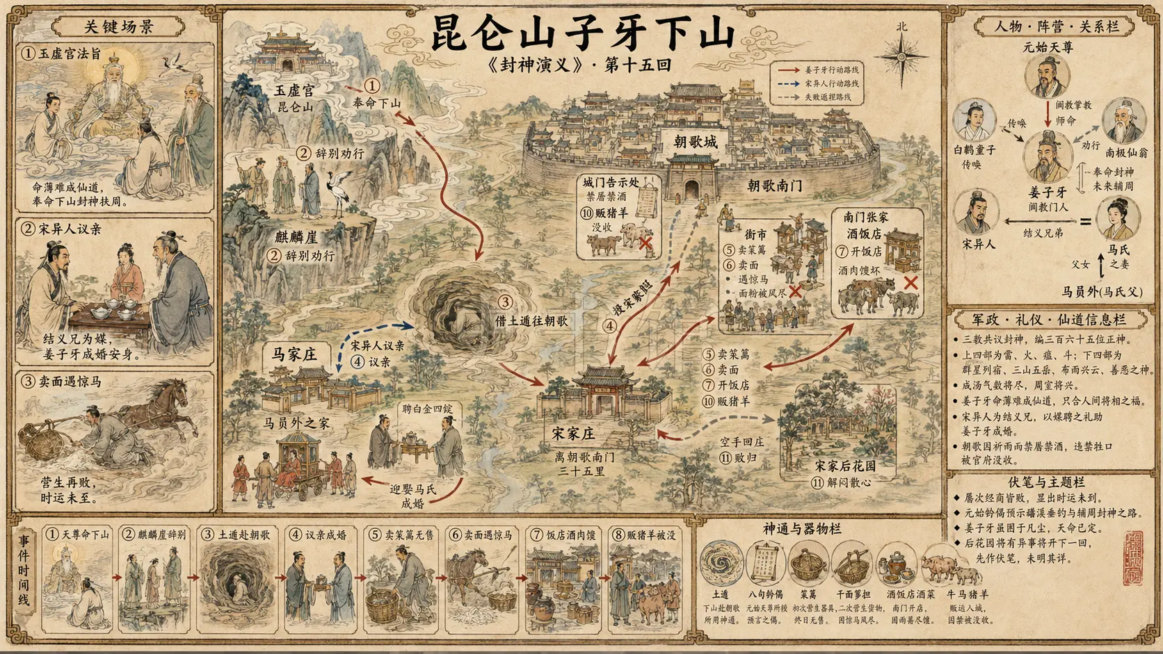 《封神演义》正文 第十五回昆仑山子牙下山章节配图