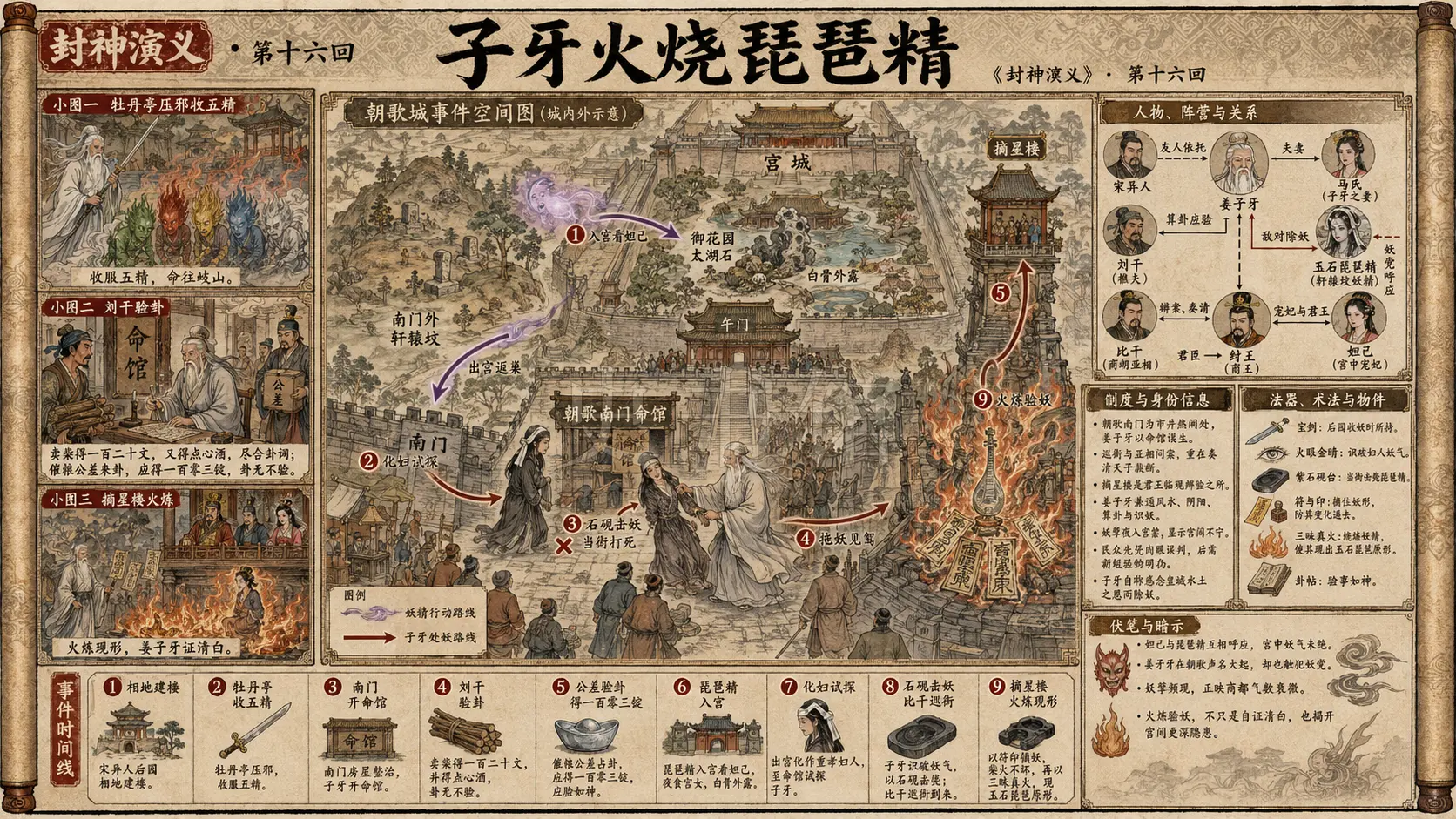 《封神演义》正文 第十六回子牙火烧琵琶精章节配图
