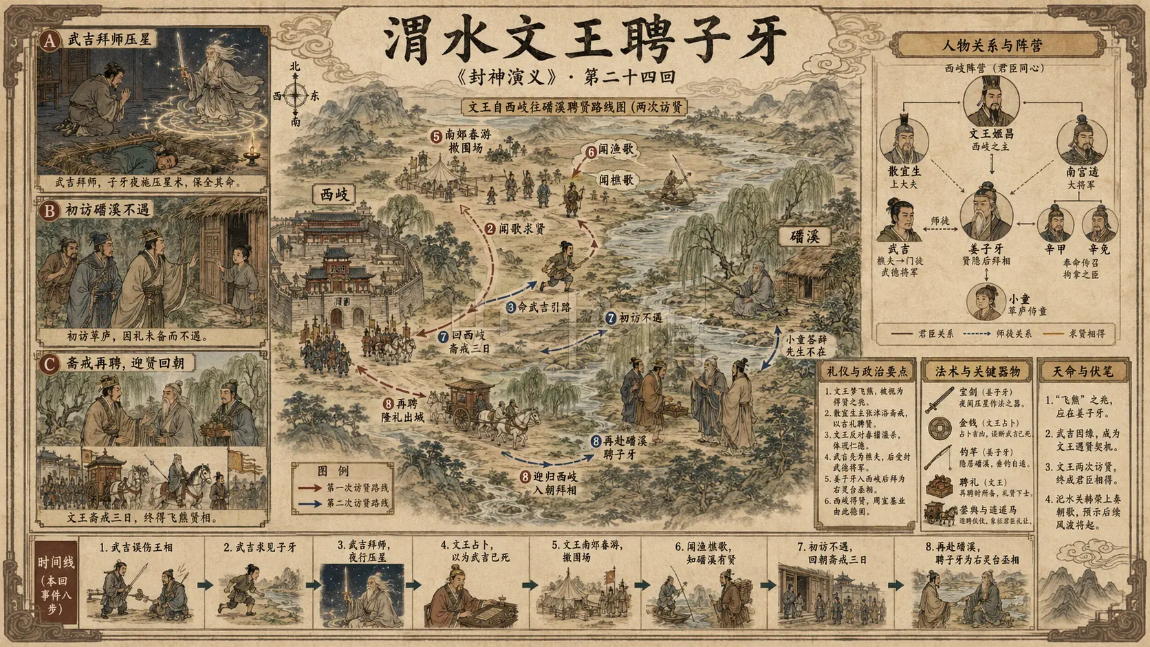《封神演义》正文 第二十四回渭水文王聘子牙章节配图