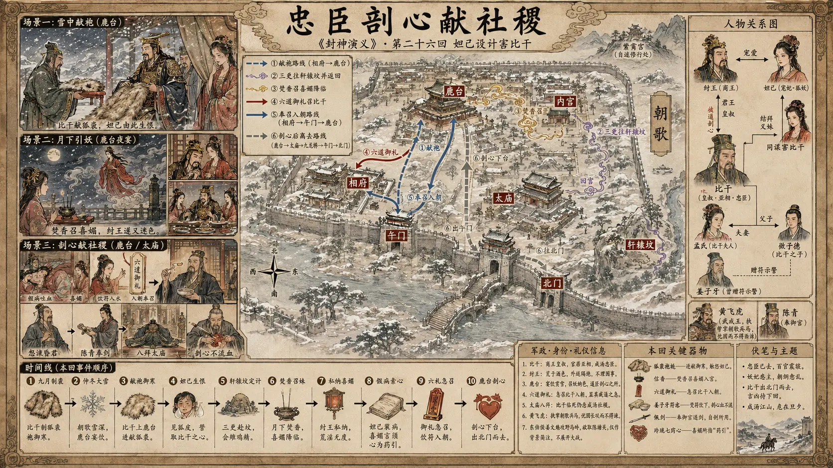 《封神演义》正文 第二十六回妲己设计害比干章节配图