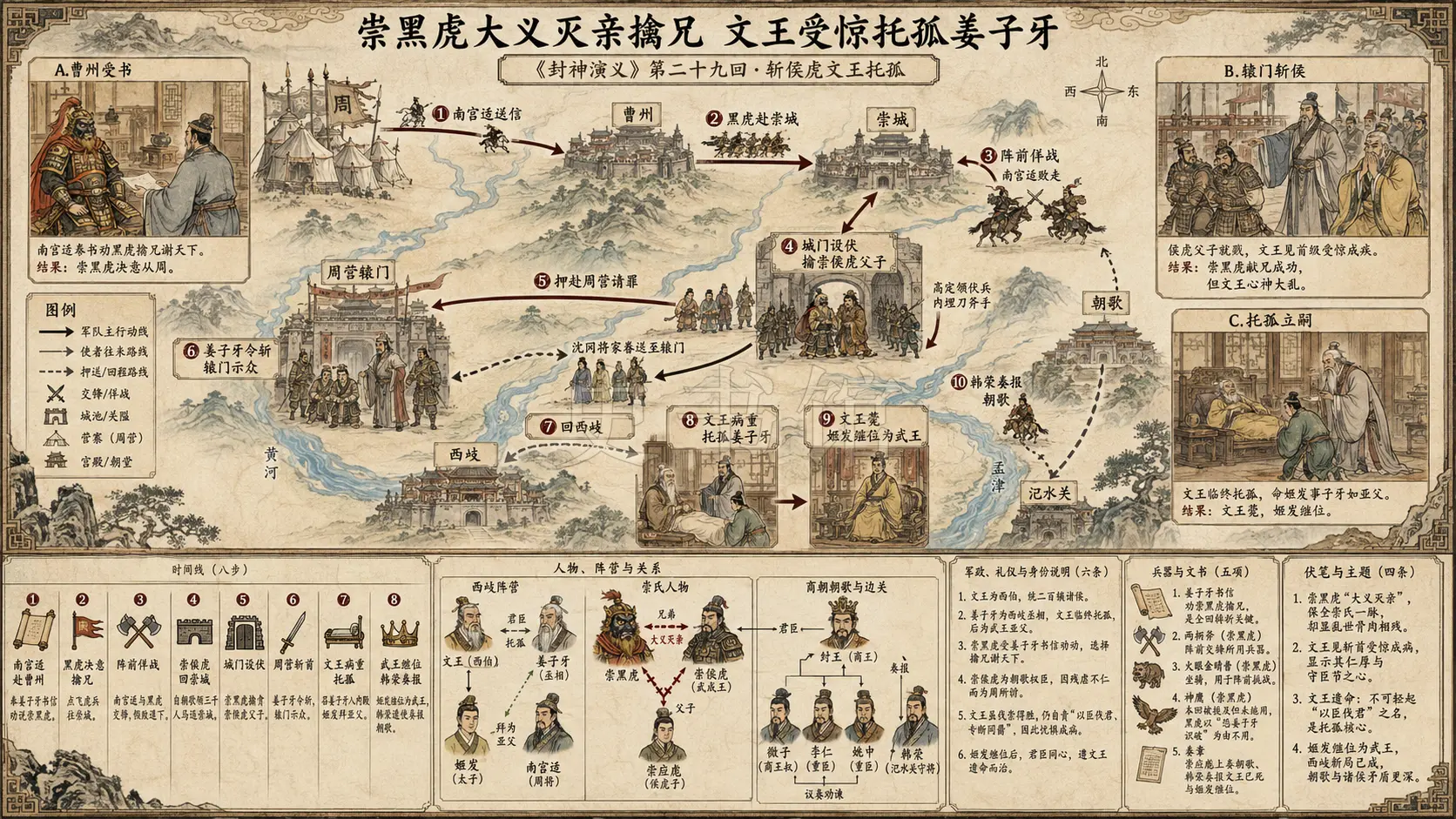 《封神演义》正文 第二十九回斩侯虎文王托孤章节配图