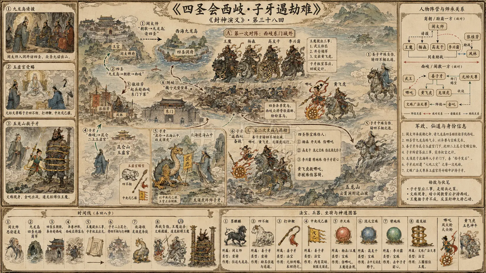 《封神演义》正文 第三十八回四圣西岐会子牙章节配图