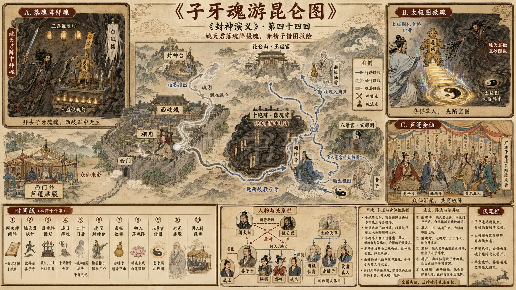 《封神演义》正文 第四十四回子牙魂游昆仑山章节配图