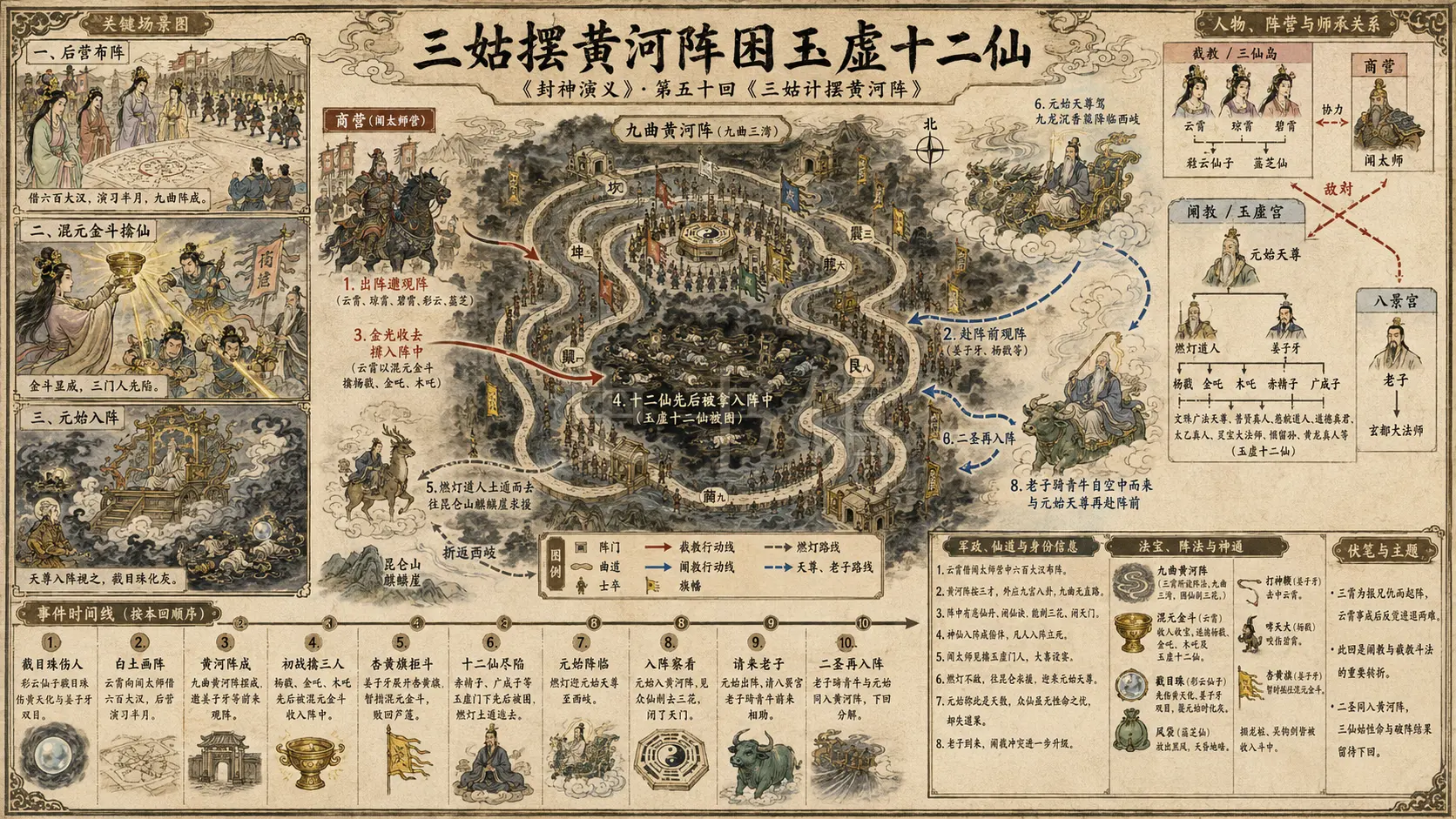 《封神演义》正文 第五十回三姑计摆黄河阵章节配图