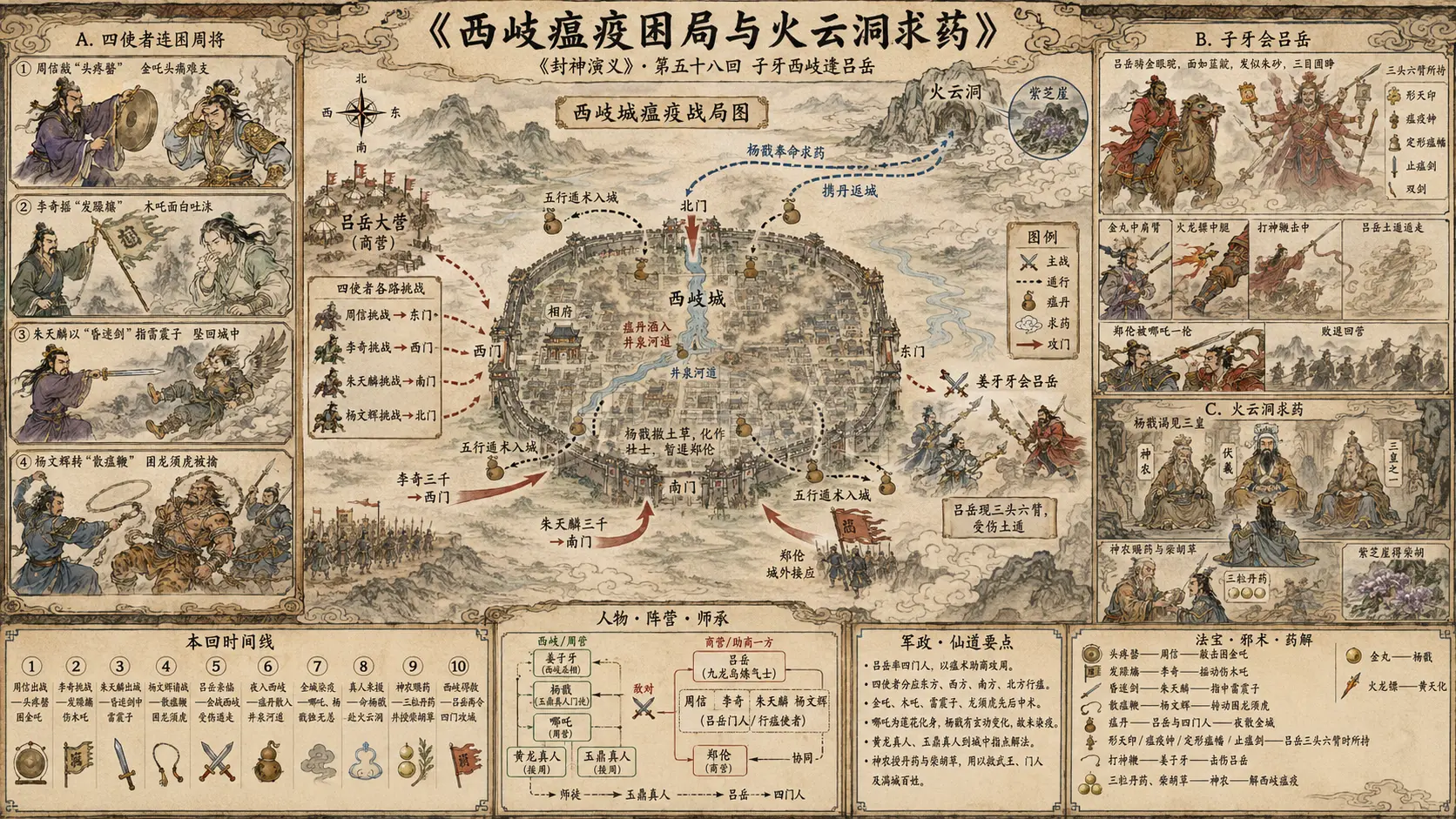 《封神演义》正文 第五十八回子牙西岐逢吕岳章节配图
