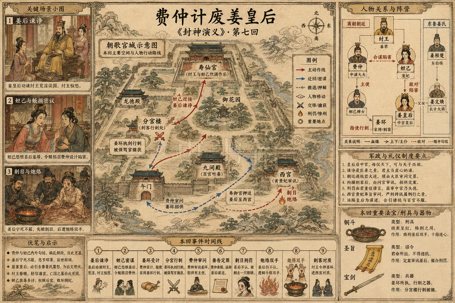 《封神演义》正文 第七回费仲计废姜皇后章节配图