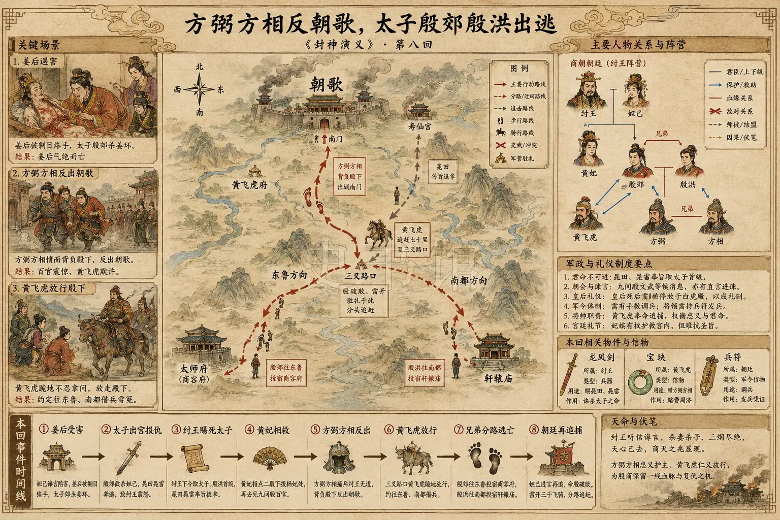 《封神演义》正文 第八回方弼方相反朝歌章节配图
