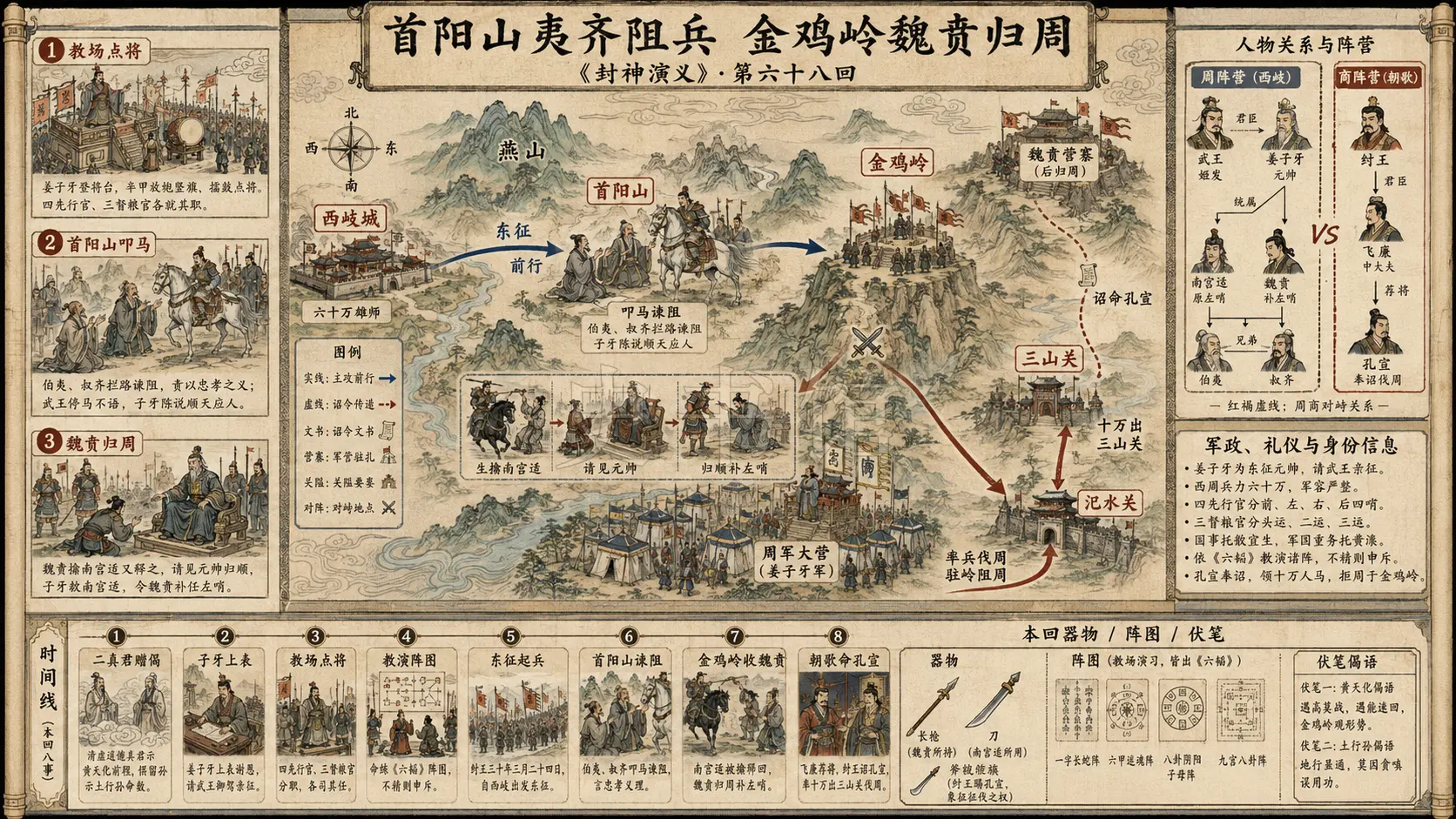 《封神演义》正文 第六十八回首阳山夷齐阻兵章节配图