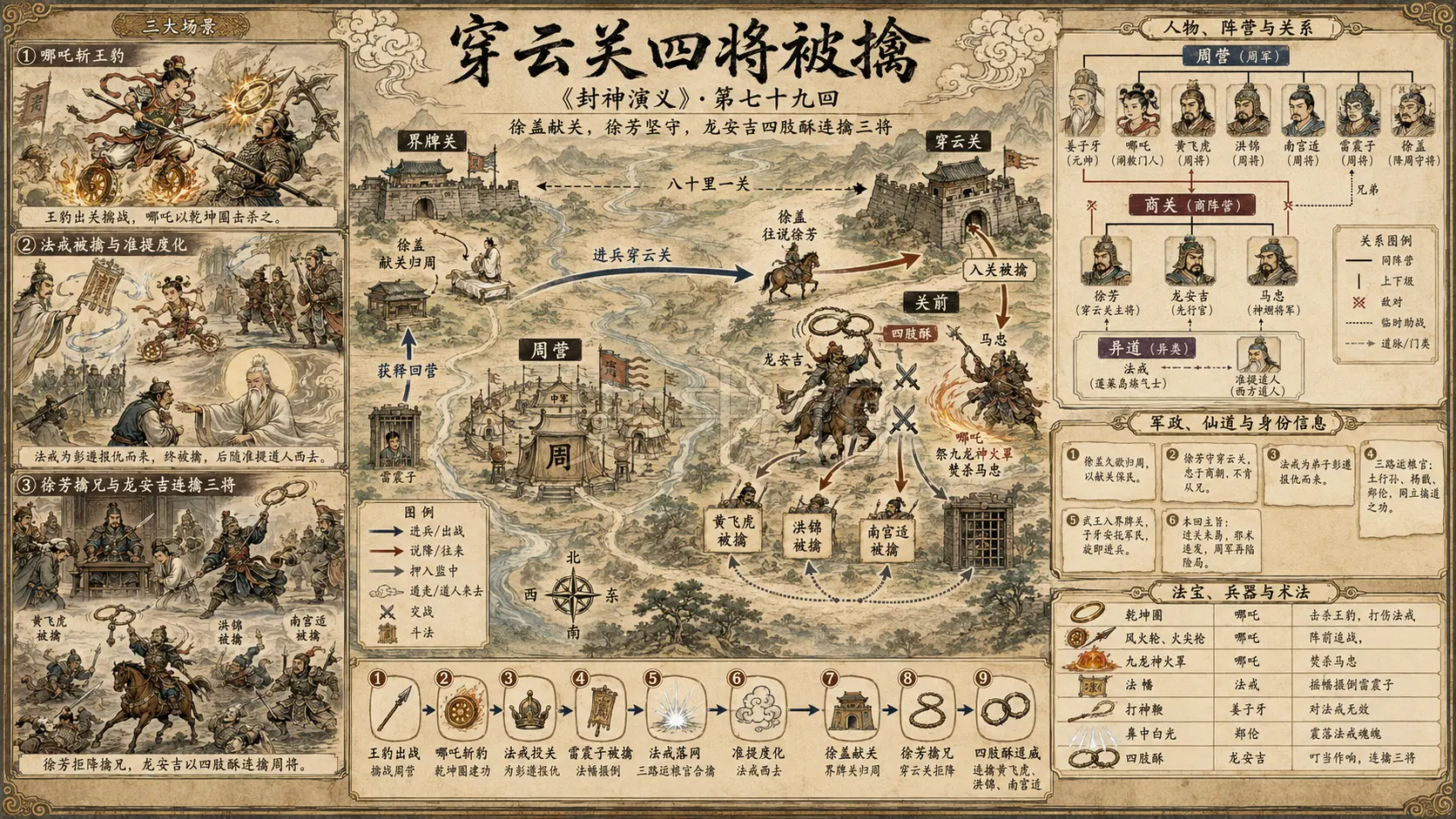 《封神演义》正文 第七十九回穿云关四将被擒章节配图