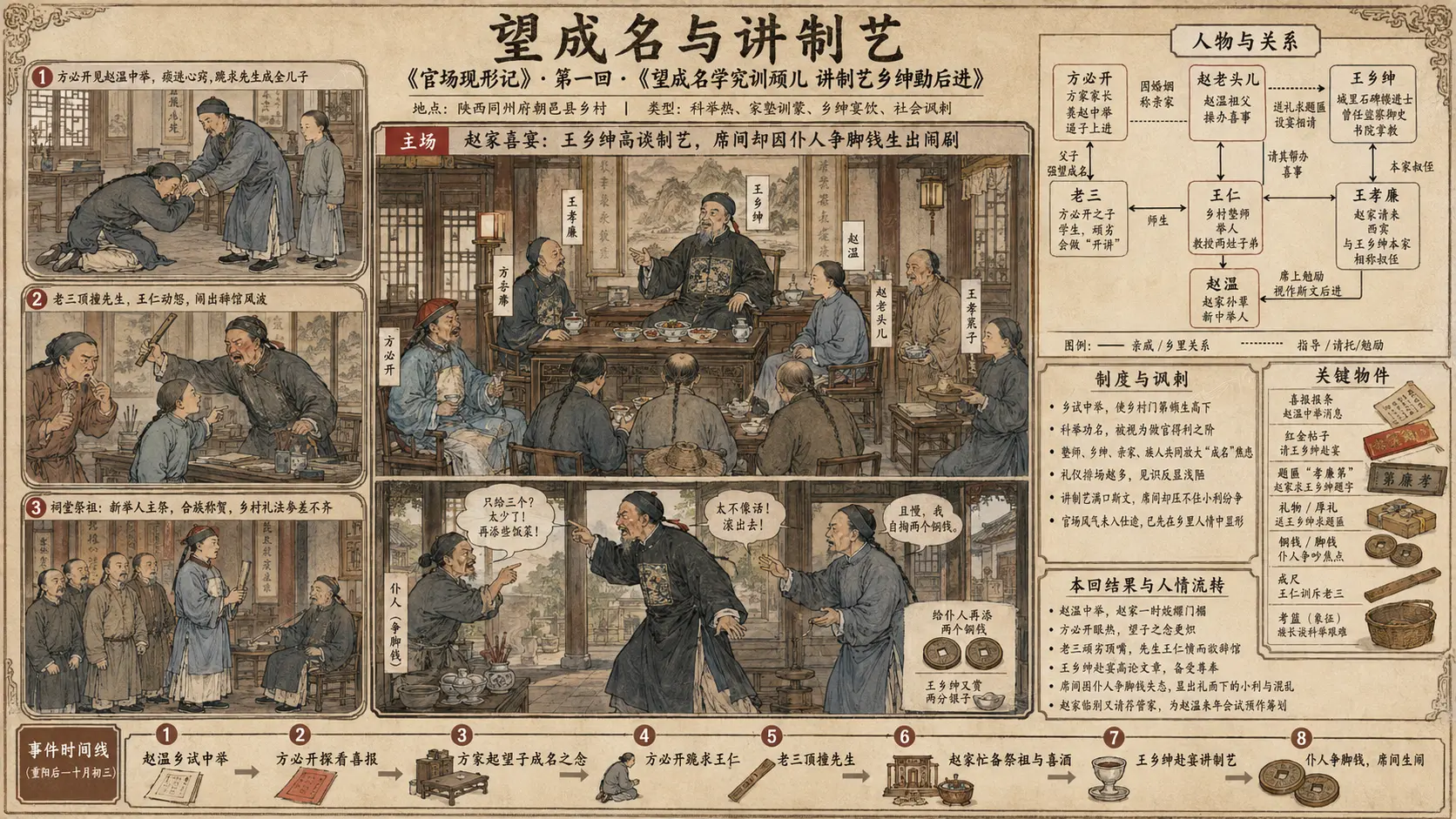 《官场现形记》正文 第一回望成名学究训顽儿讲制艺乡绅勖后进章节配图