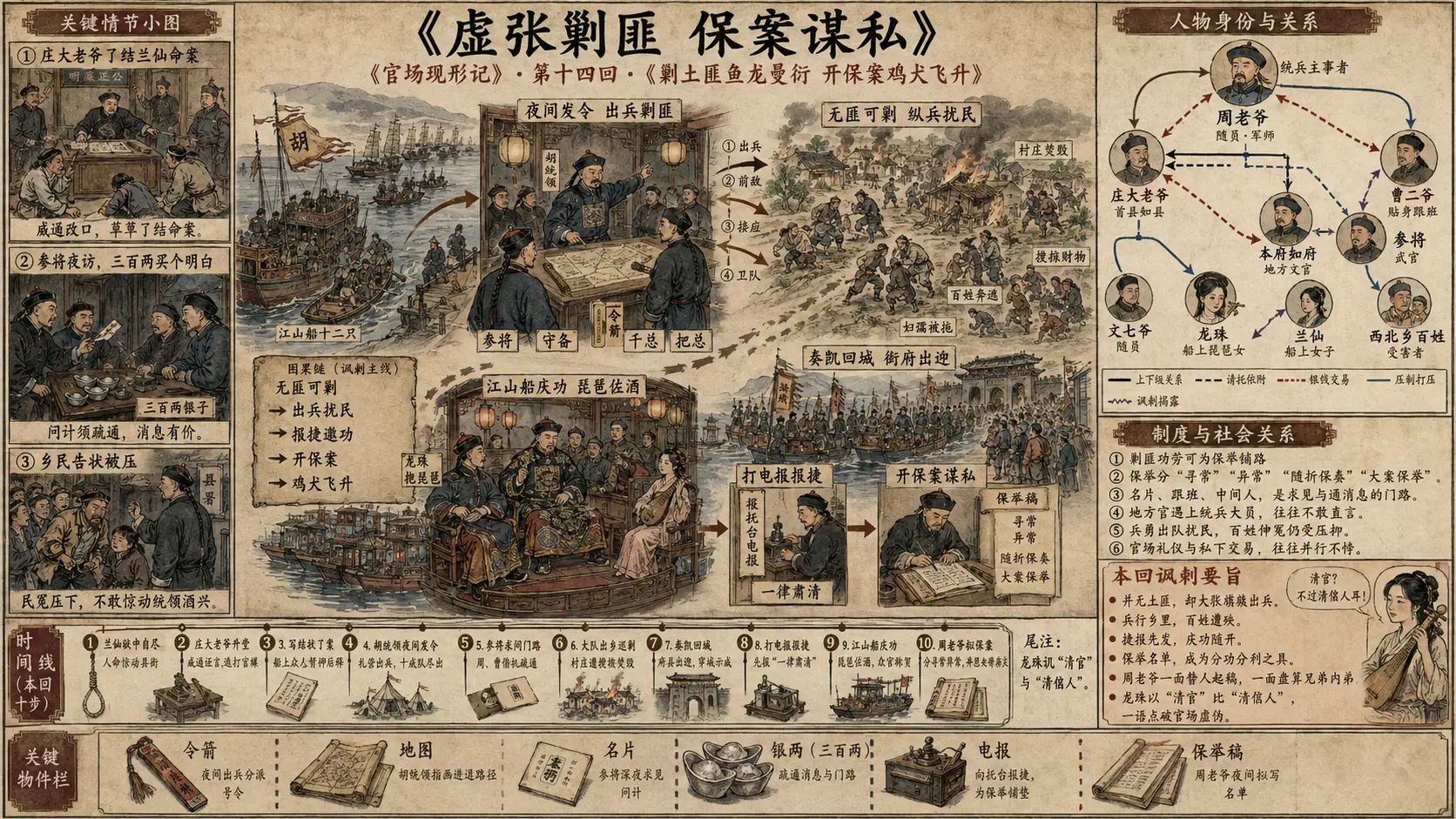 《官场现形记》正文 第十四回剿土匪鱼龙曼衍开保案鸡犬飞升章节配图