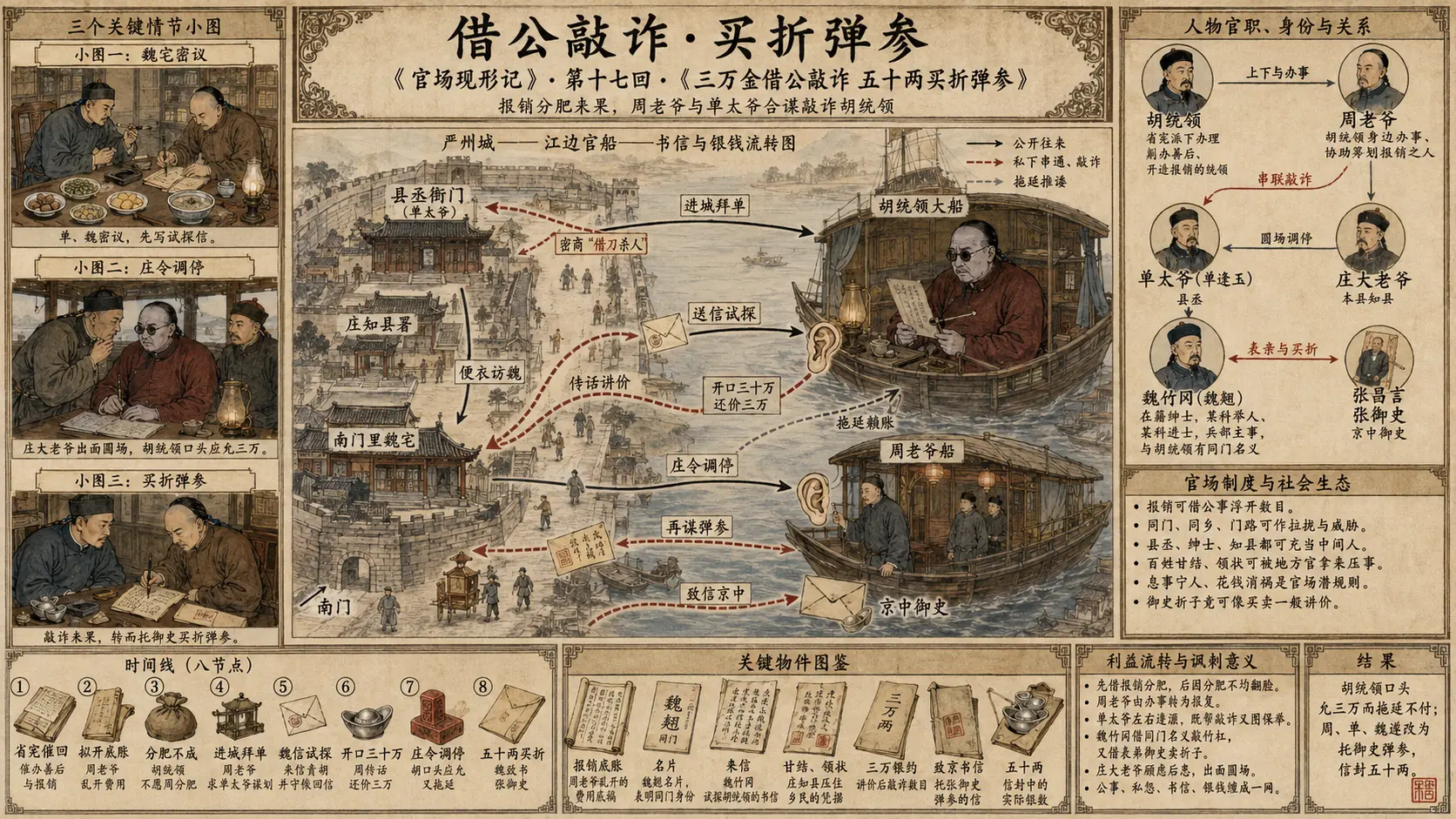 《官场现形记》正文 第十七回三万金借公敲诈五十两买折弹参章节配图