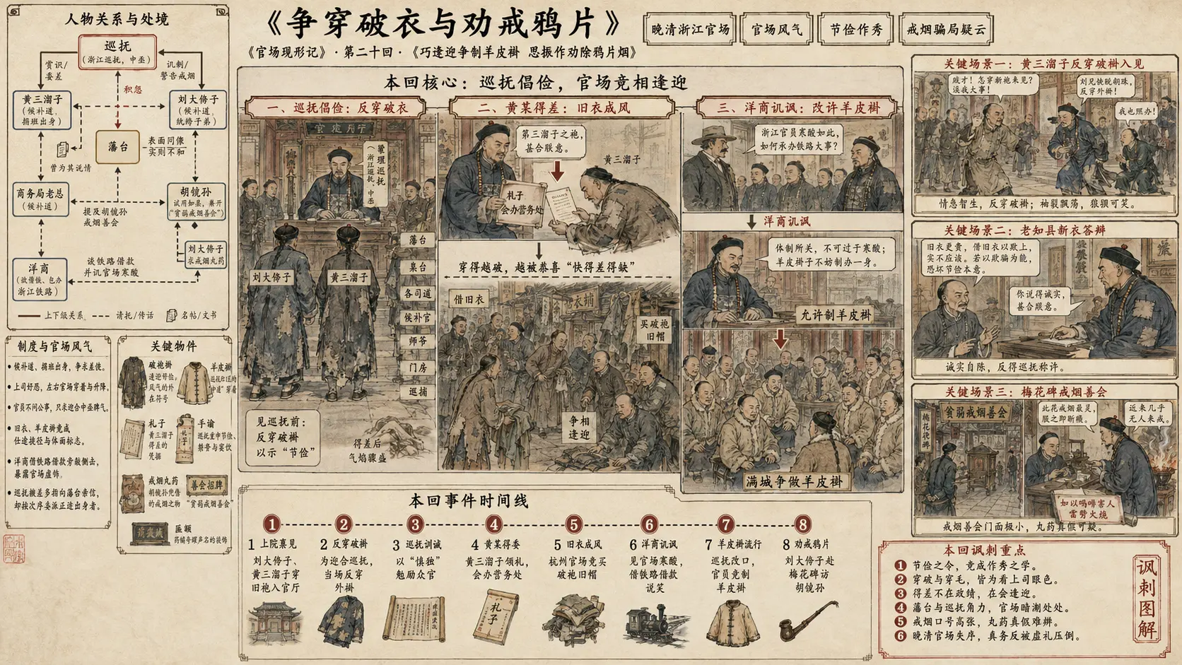 《官场现形记》正文 第二十回巧逢迎争制羊皮褂思振作劝除鸦片烟章节配图