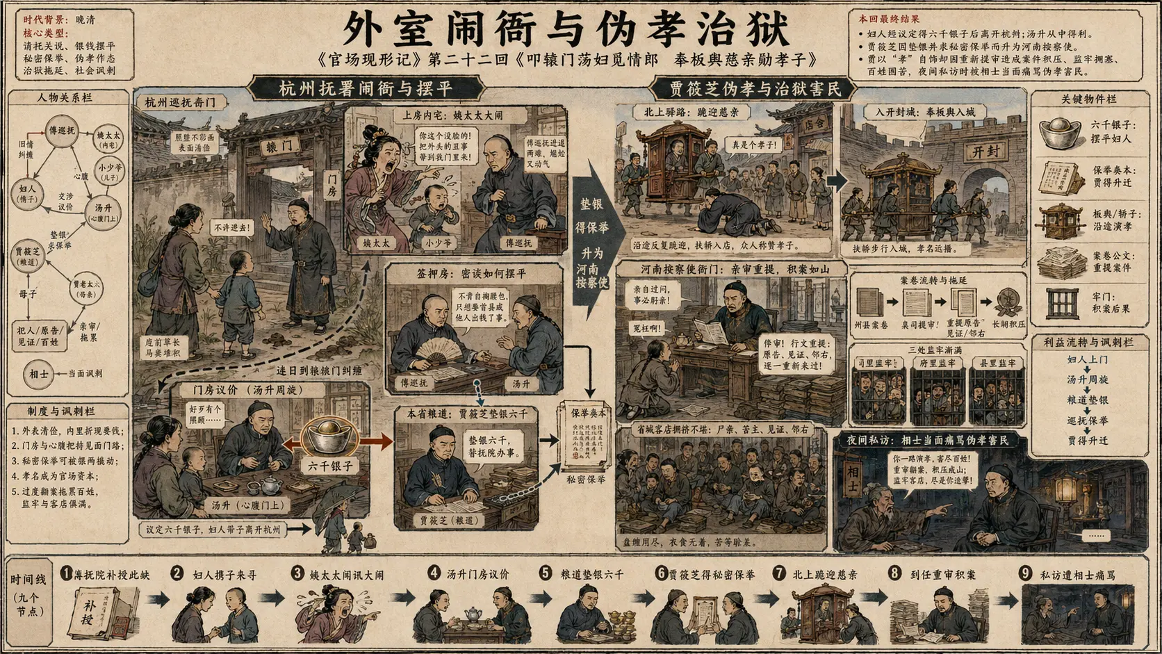 《官场现形记》正文 第二十二回叩辕门荡妇觅情郎奉板舆慈亲勖孝子章节配图