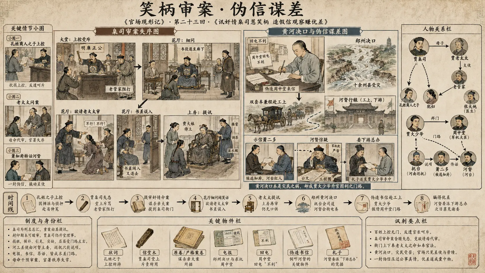 《官场现形记》正文 第二十三回讯奸情臬司惹笑柄造假信观察赚优差章节配图