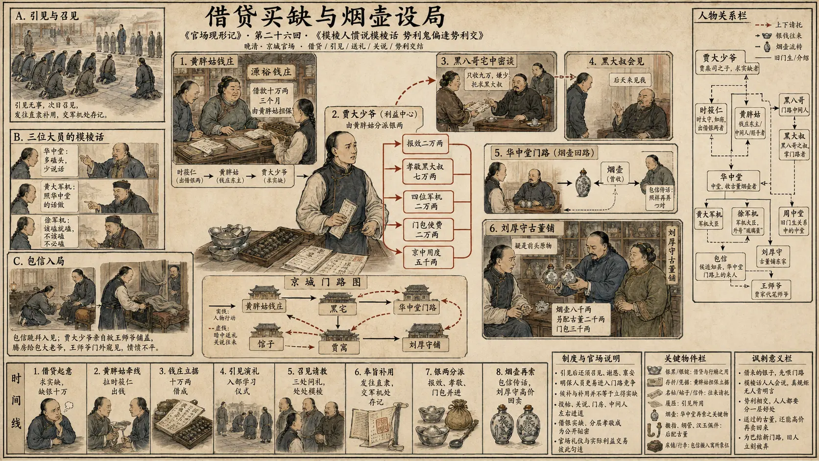 《官场现形记》正文 第二十六回模棱人惯说模棱话势利鬼偏逢势利交章节配图