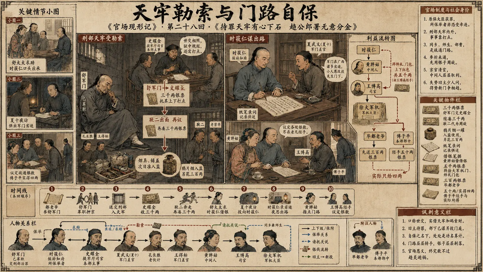 《官场现形记》正文 第二十八回待罪天牢有心下石趋公郎署无意分金章节配图