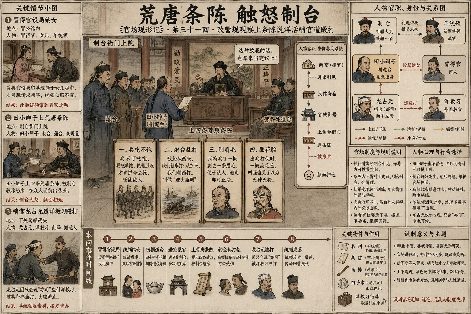 《官场现形记》正文 第三十一回改营规观察上条陈说洋活哨官遭殴打章节配图