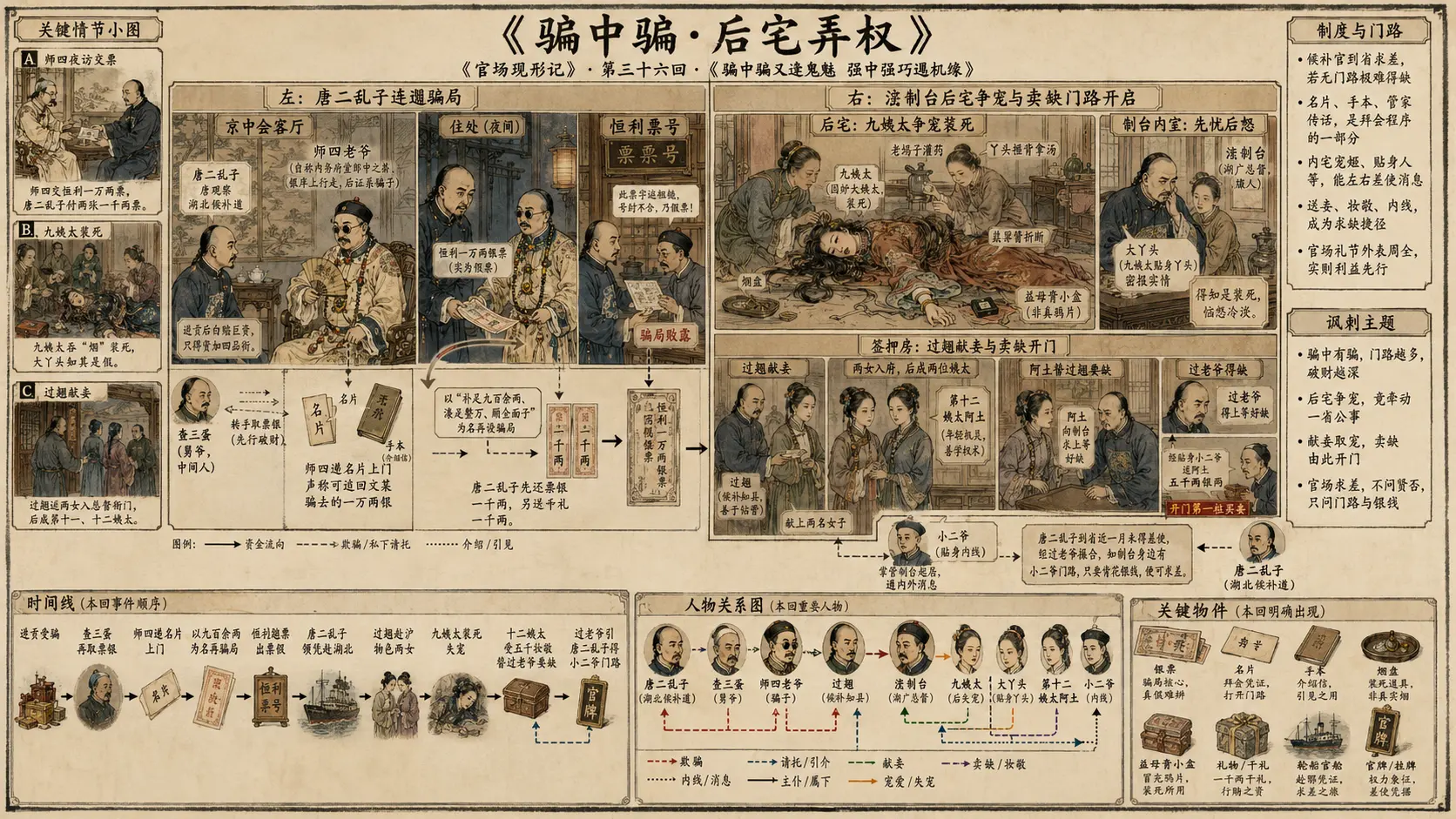 《官场现形记》正文 第三十六回骗中骗又逢鬼魅强中强巧遇机缘章节配图