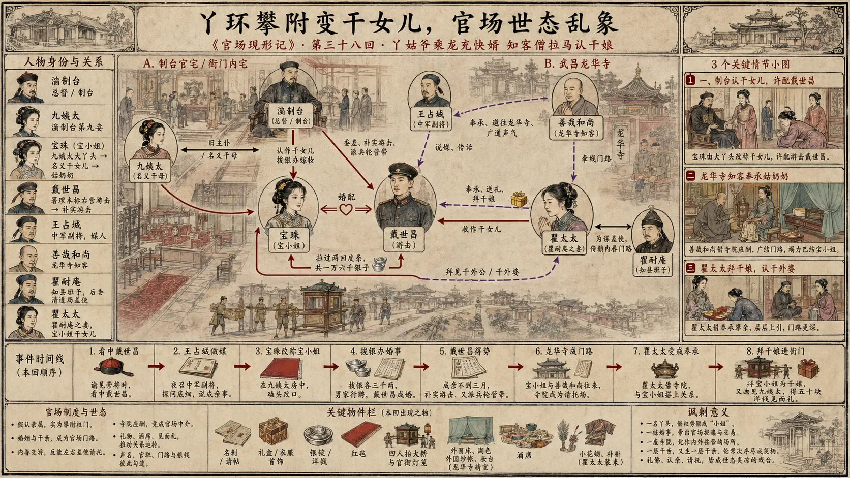 《官场现形记》正文 第三十八回丫姑爷乘龙充快婿知客僧拉马认干娘章节配图