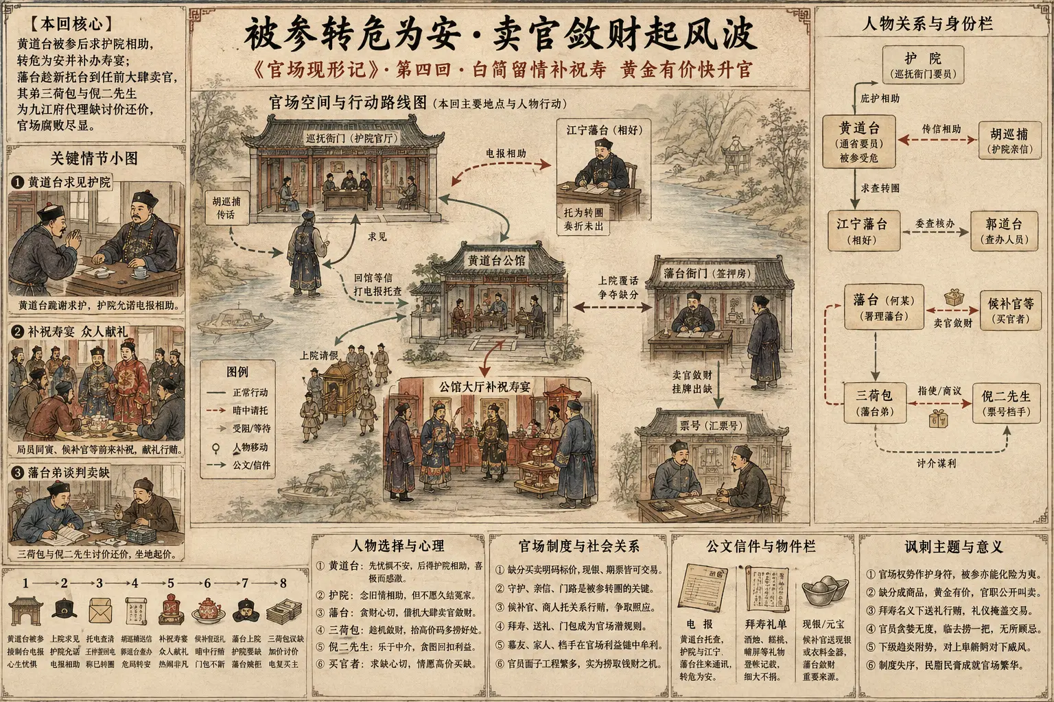 《官场现形记》正文 第四回白简留情补祝寿黄金有价快升官章节配图