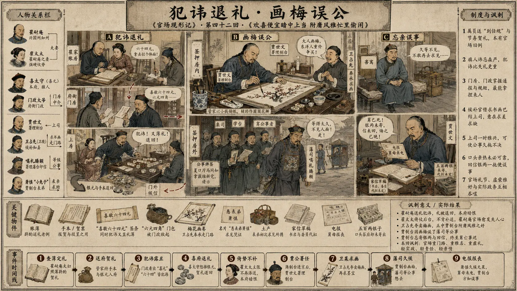 《官场现形记》正文 第四十二回欢喜便宜暗中上当附庸风雅忙里偷闲章节配图