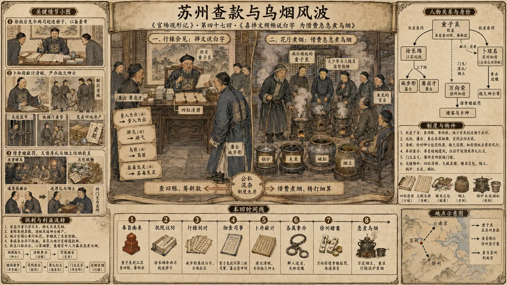 《官场现形记》正文 第四十七回喜掉文频频说白字为惜费急急煮乌烟章节配图