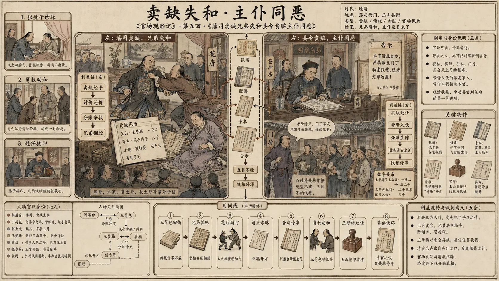 《官场现形记》正文 第五回藩司卖缺兄弟失和县令贪赃主仆同恶章节配图