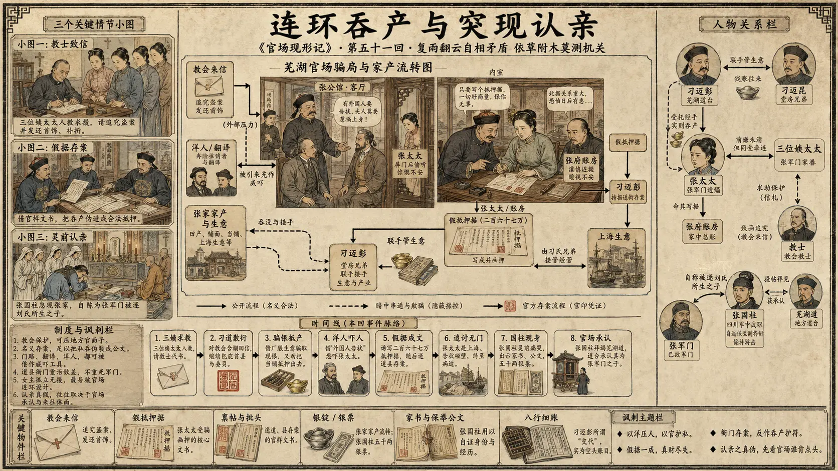 《官场现形记》正文 第五十一回复雨翻云自相矛盾依草附木莫测机关章节配图