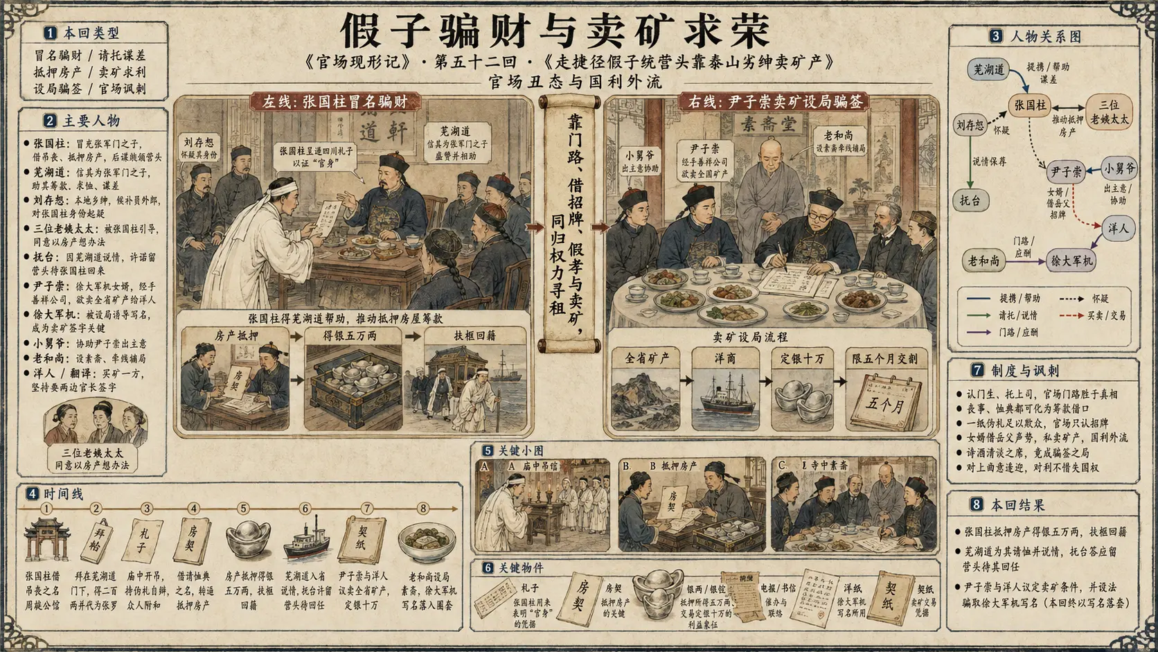 《官场现形记》正文 第五十二回走捷径假子统营头靠泰山劣绅卖矿产章节配图